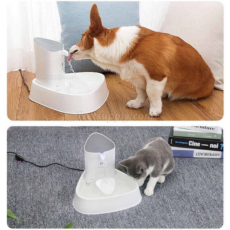 1.8L Electric Automatic Pet Dog Cat Water Fountain Drinking Bowl LED Dispenser